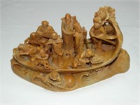 Oriental Carved Ship and People, Heavy