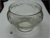 Glass Punch Bowl 10" Rim Diameter