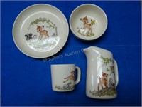 Childrens Bambi Dining Set: Plate, Bowl, Mug,