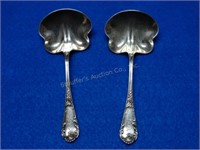 2 Sterling Nut Servers, Initialed H.D.R.