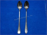 2 Iced Tea Spoons; 1877 N.F. Co., 1873 N.F. Co.