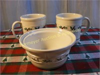 Longaberger Woven Traditions Traditional Holly set