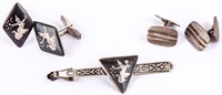 Jewelry Sterling Silver Siam Cuff Links