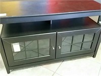 48" TV Stand.  Black Wood and Glass