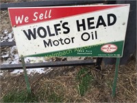 Wolf's Head Motor Oil Tin sign