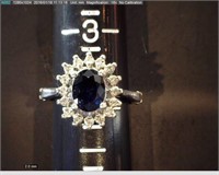 Ladies diamond and Sapphire ring
