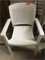 White Stacking Plastic Arm Chair