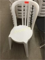White Stacking Plastic Bistro Chairs