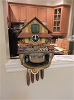 "Golden Spike" train cuckoo clock