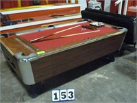 Pool table, with cue sticks, balls, cue stick