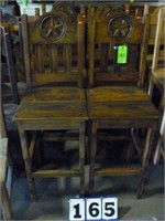 Dark brown rustic bar height chairs