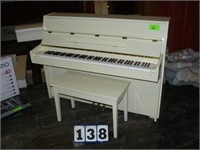 Off White piano with bench