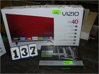 Vizio 40 in, Series E Smart TV, with wall mount.