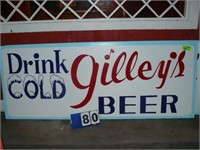 Drink Cold Gilleys Beer signs. Approx 96"x37"