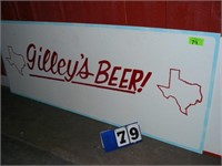 Gilleys Beer and Gilleys Dance Lessons signs.