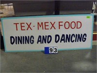 Tex-Mex Food sign. Approx 37"x96"