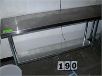 Stainless steel prep table, 18 in by 60 in