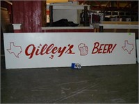 Gilleys Beer sign. Approx 48"x192"