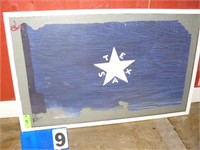 Framed "First Flag of the Republic of Texas",