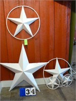 Decor items. Texas Stars. 3 big, 2 small