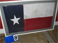 Framed Texas Flag. Approx 60 in by 38 in