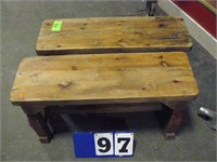 Small wooden benches
