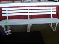 White wooden benches. Approx 8ft