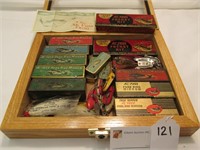 Al Foss Collection with tins, boxes, lures,