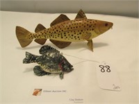 2 Artist signed fish decoys - signed on bottom