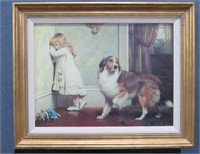 A Special Pleader-Victorian Girl w/ Collie, Print