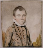 MINIATURE PORTRAIT OF YOUNG GENTLEMAN WITH WHITE
