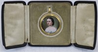 19TH C MINIATURE PORTRAIT OF LOUISA JANE ADAMS