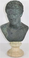 19TH C CLASSICAL BRONZE BUST DEPICTING A YOUNG