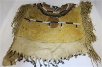 LATE 19TH C APACHE GIRL'S CAPE WITH BLUE BEADS,