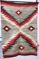 NAVAJO RUG, EARLY 20TH C CHEVRON DESIGN WITH RED,
