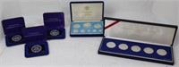 5 FRANKLIN MINT STERLING SILVER PROOF SETS AND