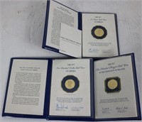 3 FRANKLIN MINT 22KT. GOLD PROOF COINS TO INCLUDE