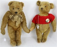 2 EARLY 20TH C AMERICAN BEARS.  ONE IS 19", SHOWS