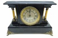 Antique Mantle Clock w/ Key- "Waterbury Clock Co"