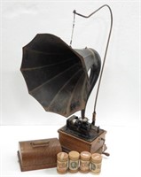 Antique "Thomas A Edison" Bread Box Gramaphone