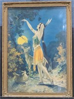 1920's Relyea Print Indian Maiden & Fawn "Chums"