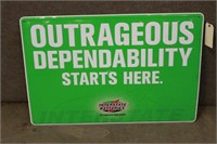 INTERSTATE BATTERY TIN SIGN, APPROX