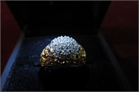APPROX. 1K  DIAMOND CLUSTER LADIES RING 14KT GOLD