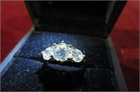 2.8K GOLD PLATED 18KT SIMULATED DIA LADIES RING