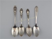 4 Sterling Silver Liberty Souvenir Spoons