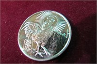YEAR OF THE ROOSTER 1 OZ .999 SILVER ROUND