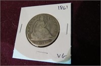 1861 SEATED  LIBERTY HALF DOLLAR
