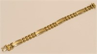 Heavy 14K Yellow & White Gold Link Bracelet