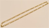 Heavy 14K Yellow Gold Flat Figaro Necklace