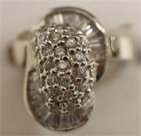 Sterling Silver White Sapphire Cluster Ring
